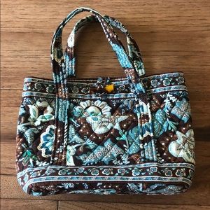 vera bradley java blue toggle tote